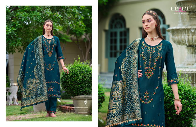 Hasmeena Vol 4 By Lily And Lali Viscose Embroidery Kurti With Bottom Dupatta Orders in India
